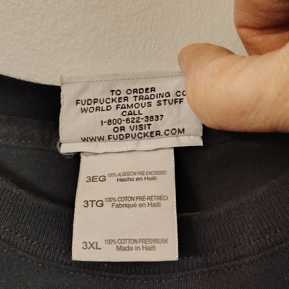 Fudpucker Size 3XL Black Graphic Tee - Short Sleeve Unisex - Picture 4 of 6